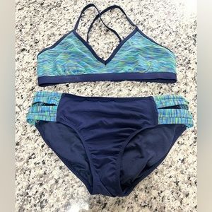 Athleta bikini set, navy blue, size medium.